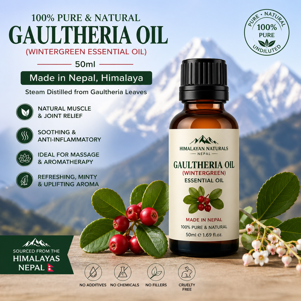 Gaultheria Oil (Wintergreen Essential Oil) 50ml – Pure Himalayan Oil from Nepal