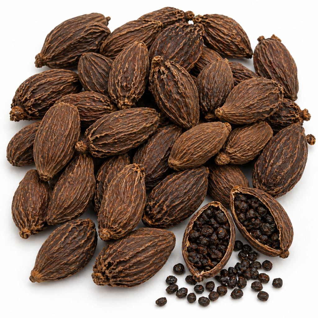 Black Cardamom (Amomum subulatum) Seeds 100g – Premium Himalayan Spice from Nepal